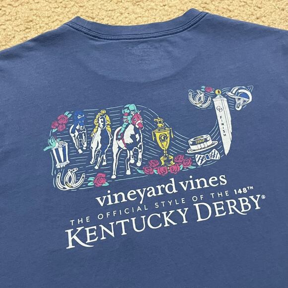 Vineyard Vines 148th Kentucky Derby Graphic T Shirt Blue Size Medium - Picture 4 of 5